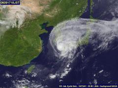 2006年9月17日18時JST ひまわり6号赤外線画像　高知大学気象情報頁より